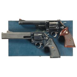Two Smith & Wesson Double Action Revolvers -A) S&W Pre-Model 29 .44 Magnum Revolver with Case