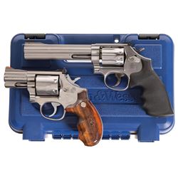 Two Smith & Wesson Double Action Revolvers -A) S&W Model 617-6 Revolver with Case
