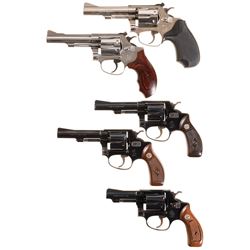 Five Smith & Wesson Double Action Revolvers -A) S&W Model 34-1