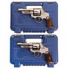 Image 1 : Two Smith & Wesson Double Action Revolvers with Cases -A) S&W Model 22-4 Revolver