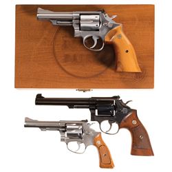 Three Smith & Wesson Double Action Revolvers -A) S&W Model 66 U.S. Border Patrol Commemorative Revol
