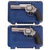Image 1 : Two Smith & Wesson Double Action Revolvers with Cases -A) S&W Model 686-6 Revolver