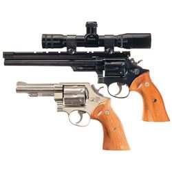 Two Smith & Wesson Double Action Revolvers -A) Desirable S&W Model 53 Magnum Jet Revolver with Scope