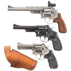 Three Smith & Wesson Double Action Revolvers -A) S&W Model 657 Revolver with Optical Sight