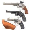 Image 1 : Three Smith & Wesson Double Action Revolvers -A) S&W Model 657 Revolver with Optical Sight