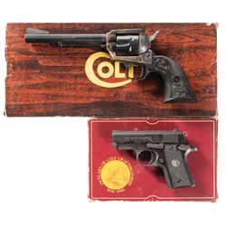 Two Colt Sporting Handguns with Boxes -A) Colt New Frontier Single Action Revolver