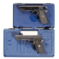 Two Colt Semi-Automatic Pistols with Cases -A) Colt MK IV Series 80 Government Model Pistol