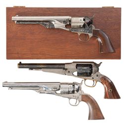 Three Reproduction Percussion Revolvers -A) Uberti/Replica Arms Model 1861 Navy Revolver with Case