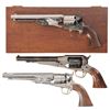 Image 1 : Three Reproduction Percussion Revolvers -A) Uberti/Replica Arms Model 1861 Navy Revolver with Case