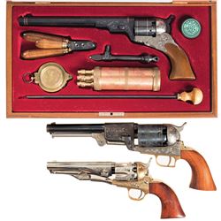 Three Reproduction Percussion Revolvers -A) Navy Arms Texas Paterson Revolver with Case