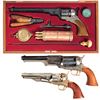 Image 1 : Three Reproduction Percussion Revolvers -A) Navy Arms Texas Paterson Revolver with Case