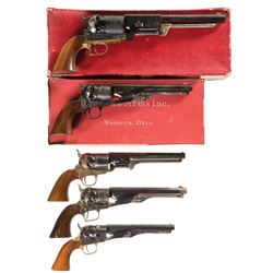 Five Replica Arms Percussion Revolvers -A) Replica Arms Model 1847 Walker Revolver with Box