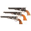 Image 2 : Three Cased Replica Arms Percussion Revolvers with Accessories -A) Shoulder Stocked Replica Arms Mod