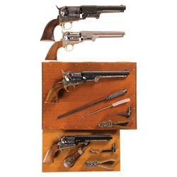 Four Italian Reproduction Percussion Revolvers -A) Uberti Third Model Dragoon Revolver