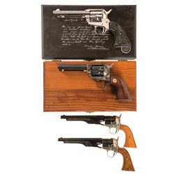 Four Colt Commemorative Single Action Handguns -A) Cased Colt Lawman Series Bat Masterson Frontier S