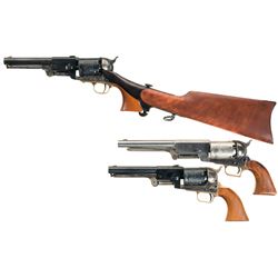 Three Armi San Marco Percussion Revolvers -A) ASM Colt Third Model Dragoon Revolver with Shoulder St