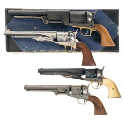 Four Italian Reproduction Colt Percussion Revolvers -A) Replica Arms Walker Revolver with Box and Ac
