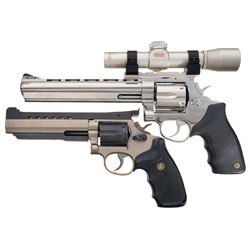 Two Double Action Revolvers -A) Taurus Model 44/444 Revolver with Scope