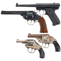 One Pistol and Three Revolvers -A) Ruger Standard Model Semi-Automatic Pistol