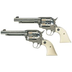 Two Engraved  Ruger Single Action Revolvers -A) Ruger Vaquero Revolver