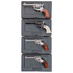 Four Ruger Single Action Revolvers with Cases -A) Ruger Vaquero Model Revolver
