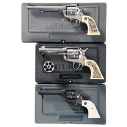 Three Ruger Single Action Revolvers with Cases -A) Ruger New Model Single Six Revolver