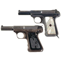 Collector's Lot of Two Savage Semi-Automatic Pistols -A) Savage Model 1907 Pistol with Pearl Grips