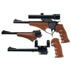 Thompson Center Arms Contender Model Single Shot Pistol with Scope and Extra Barrels