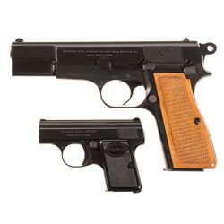 Two Belgian Browning Semi-Automatic Pistols with Cases -A) Browning High Power Pistol