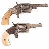 Image 2 : Two Hopkins & Allen Spur Trigger Revolvers -A) Engraved H&A No. 2 Blue Jacket Revolver