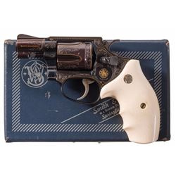 Master Engraved Gino Cargnell Signed and Gold Inlaid Smith & Wesson Model 36 Double Action Revolver 