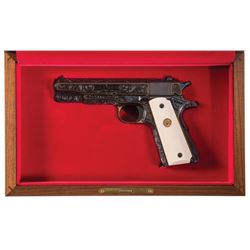 Colt Factory Master Engraver Ken Hurst Signed Engraved and Gold Inlaid Colt MK IV Series 80 Governme