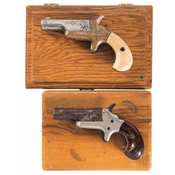 Two Cased Colt Third Model "Thuer" Derringers -A) Engraved Colt Third Model Derringer