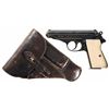 Image 1 : Attractive Gold and Silver Inlaid Walther Model PP Semi-Automatic Pistol with Holster, Attributed as