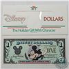 Image 1 : 1991 Disney $1 MICKEY MOUSE/Disneyland Castle Note, Prefix D00250070A in Uncirculated condition with