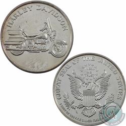 1 oz .999 Fine Silver "HARLEY DAVIDSON GREAT SEAL OF THE U.S" Round (Tax Exempt)