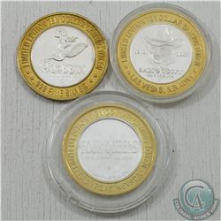 Lot of 3x Limited Edition Ten Dollar .999 Finn Silver Casino Gaming Tokens. This lot includes the fo