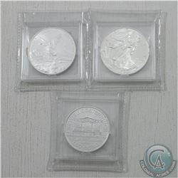 Lot of 3x 2013 1oz .999 Fine Silver Coins. You will receive the 2013 USA Silver Eagle, 2013 Mexico L