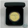 Image 1 : 1867-1967 Canada Gold Plated Silver Dollar. This coin comes encapsulated in a green display box.