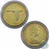 Image 2 : 1867-1967 Canada Gold Plated Silver Dollar. This coin comes encapsulated in a green display box.