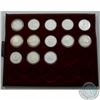 Image 1 : Estate Lot of 13x 1973-1997 Canada Proof Commemorative Silver Dollars in Blue Numis Tray. The dates 