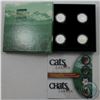 Image 1 : 1999 Canada Cats of Canada Proof 4-coin 50-cent set issued by the Royal Canadian Mint. Coins comes w