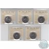 Image 1 : 1999, 2006P, 2007, 2008 & 2012 Canada 50-cent all ICCS Certified MS-64 (5pcs)