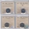 Image 1 : 1952, 1953 NSF, 1957 and 1958 Canada 5-cent all ICCS Certified MS-64 (4pcs)