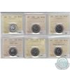 Image 1 : Lot of 6x 1967-1978 Canada 25-cents All ICCS Certified MS-64. The dates You will receive are: 1967, 