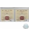 Image 1 : 1998 & 2002 Canada 1-cents All ICCS Certified MS-66; Red (2pcs)
