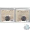 Image 1 : 1961 & 1962 Canada 5-cent ICCS Certified MS-65. 2pcs