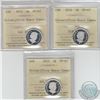 Image 1 : 2013, 2014, and 2015 Canada Silver 5-cents All ICCS Certified PF-67; Ultra Heavy Cameo (3pcs)