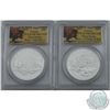 Image 1 : FIRST STRIKE! Lot of 2x 2014 Canada $20 Bison Series - "The Fight" and "A Family at Rest" All PCGS C