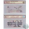 Image 1 : 1989 $10 BC-57b Bank of Canada Bonin-Thiessen BEC Prefix Note BCS Certified UNC-60